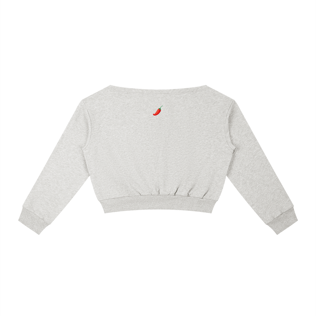 Women's Off-Shoulder Lounge Sweatshirt – Cozy Fall 2026 Crop Top